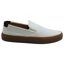 Saint Laurent Venice Slip-on-Sneaker aus cremefarbenem Canvas Weiß