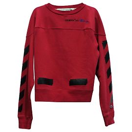 Off White Off-White X Champion Sweatshirt aus roter Baumwolle Rot