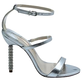 Sophia webster-Sophia Webster Rosalind Crystal 85 Sandals in Silver Leather-Silvery,Metallic
