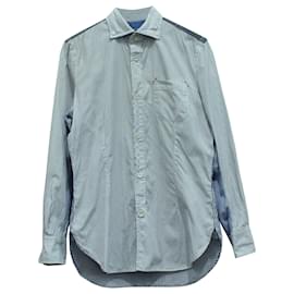 Autre Marque-Junya Watanabe x Comme Des Garcon Gestreiftes Button-Down-Hemd aus blauer Baumwolle-Mehrfarben