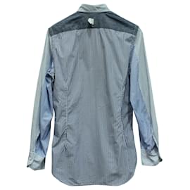 Autre Marque-Camisa a rayas en algodón azul de Junya Watanabe x Comme Des Garcon-Otro,Impresión de pitón
