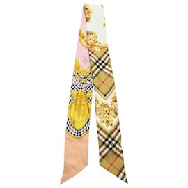 Burberry-Burberry Check Print Skinny Scarf in Multicolor Silk-Other
