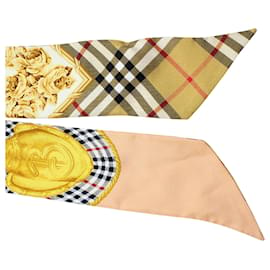 Burberry-Schmaler Burberry-Schal mit Karomuster aus mehrfarbiger Seide-Andere