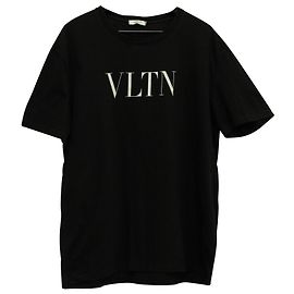 Valentino Camiseta com estampa VLTN em algodão preto Preto
