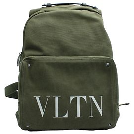 Valentino Sac à Dos VLTN en Toile Vert Kaki Vert Kaki
