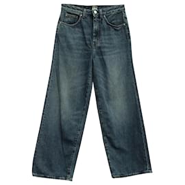 Totême-Totême Flare Fit Denim Washed Jeans aus blauer Baumwolle-Blau