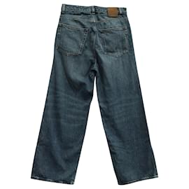 Totême-Totême Flare Fit Denim Washed Jeans in Blue Cotton-Blue