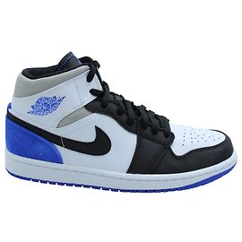 Nike Air Jordan 1 Mid SE in pelle White Hyper e Royal Black Bianco