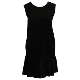 Msgm-MSGM Ruffled Hem Mini Dress in Black Viscose-Black