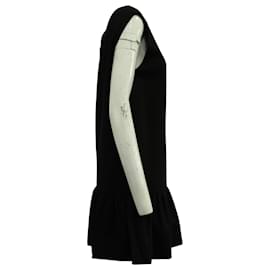 Msgm-MSGM Ruffled Hem Mini Dress in Black Viscose-Black