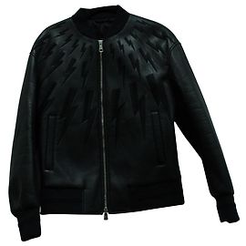 Neil Barrett Thunderbold Bomber Jacket in Black Polyurethane Black