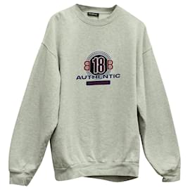 Balenciaga-Balenciaga Logo Printed Sweatshirt in Grey Cotton-Grey