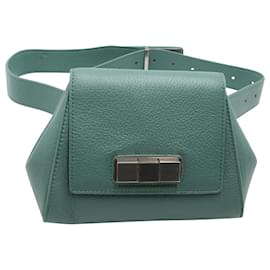 Bottega Veneta-Bottega Veneta Waist Bag in Turquoise Leather-Other