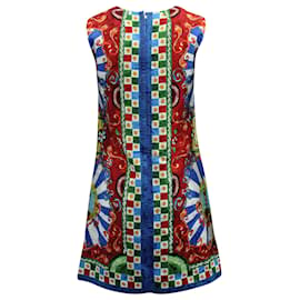 Dolce & Gabbana-Vestido Shift com estampa de pássaros Dolce & Gabbana em viscose multicolorida-Multicor