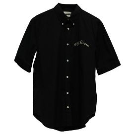 Alexander McQueen Besticktes Kurzarmhemd aus schwarzer Baumwolle Schwarz