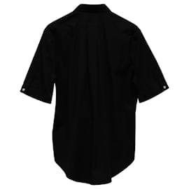 Alexander Mcqueen-Alexander McQueen Embroidered Short Sleeve Shirt in Black Cotton-Black