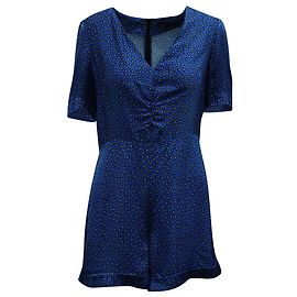 Maje Ilona Paisley-print Satin Playsuit in Blue Viscose Other