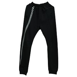 Haider Ackermann Bestickte Loungehose aus schwarzer Baumwolle Schwarz