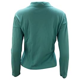 Lacoste-Lacoste Langarm-Poloshirt aus blaugrüner Baumwolle-Andere,Grün