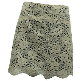 Jupe Courte Dentelle Sandro Paris Polyamide Beige Beige