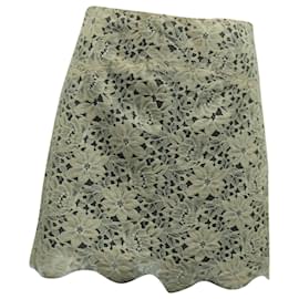 Sandro-Sandro Paris Lace Short Skirt in Beige Polyamide-Beige