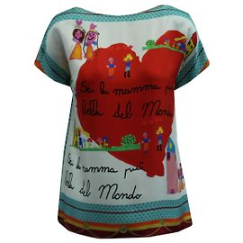 Dolce & Gabbana Chemise à imprimé cœur en soie multicolore Multicolore