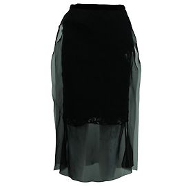 Sacai-Spitzenrock aus schwarzem Polyester Schwarz