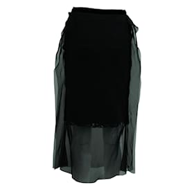 Sacai-Falda de encaje Sacai en poliéster negro-Negro