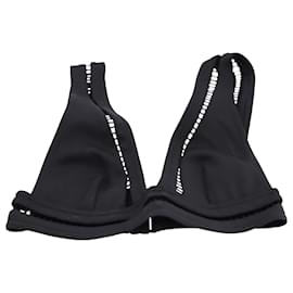 Zimmermann-Zimmermann Bellitude Ladder Triangle Bikini Top in Black Nylon-Black