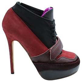 Autre Marque-Acne Studios Ace Ankle Boots in Red Suede-Red
