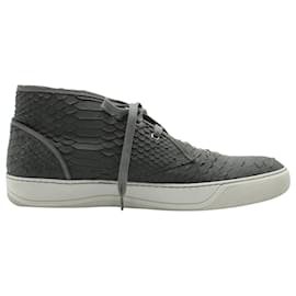Lanvin Python Skin Sneaker aus grauem Pythonleder Grau