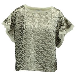 Iro-Pailletten-Top aus Metallic-Silber-Viskose Silber Metallisch
