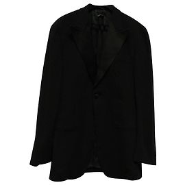 Giorgio Armani Soho Smoking aus schwarzer Wolle Schwarz