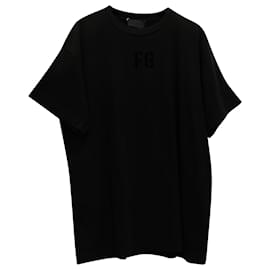 Fear of God-Fear Of God FG T-Shirt aus schwarzer Baumwolle-Schwarz