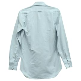 Thom Browne-Thom Browne Stripe Poplin Dress Shirt in Blue Cotton-Blue