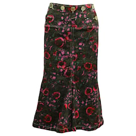 Marni-Marni Flared Midi Skirt in Floral Print Cotton-Other