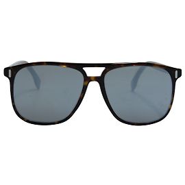 Fendi Square Framed Aviator Sunglasses in Brown Acetate Brown