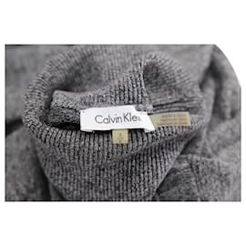 Calvin Klein-Maglione a collo alto di Calvin Klein in rayon grigio-Grigio