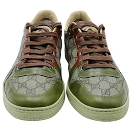 Gucci-Gucci GG Supreme Sneakers in Brown Coated Canvas-Brown
