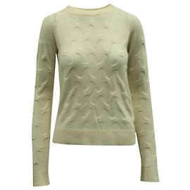 Theory Pull ras du cou rentré en cachemire crème Blanc Écru