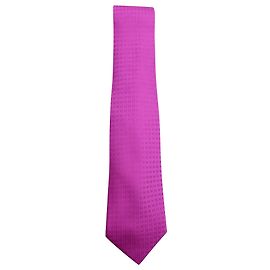 Hermès Corbata Hermes H Print en Seda Rosa Rosa