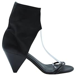 Isabel Marant-Isabel Marant Open Toe Triangular Heels in Black Leather-Black