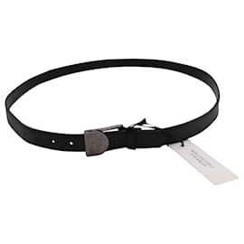 Versace-Cinto Versace Medusa Logo em couro preto-Preto