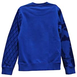 Kenzo-Kenzo Logo besticktes Jacquard-Sweatshirt aus blauer Baumwolle-Blau