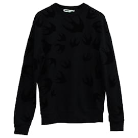 Mcq-Mcq Swallow Allover-Pullover aus schwarzer Baumwolle-Schwarz
