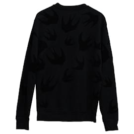 Mcq-Mcq Swallow Allover-Pullover aus schwarzer Baumwolle-Schwarz