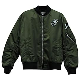 Mcq-Mcq by Alexander McQueen Bomber Jacket in Green Polyamide-Green