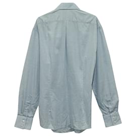 Brunello Cucinelli-Brunello Cucinelli Camisa slim fit de algodón azul claro-Azul,Azul claro