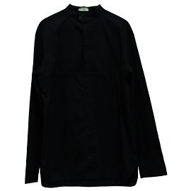 Camicia Balenciaga Collo alla coreana con bottone e mezzo davanti in cotone nero Nero