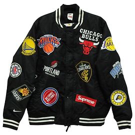 Giacca da riscaldamento Supreme x Nike NBA Teams in nylon nero Nero